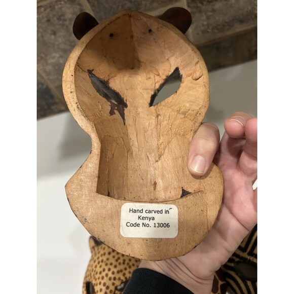 Set of  5 Hand Carved Wooden Mask African Animal Zebra Giraffe Wall Hanging - Picture 5 of 11